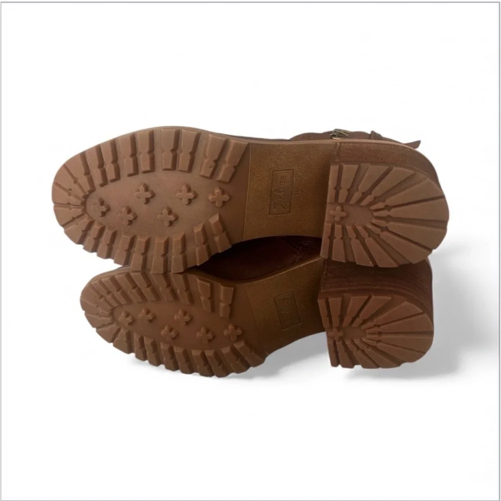 Zodiac Brown Leather Ankle Boots Size 10 - Picture 9 of 12